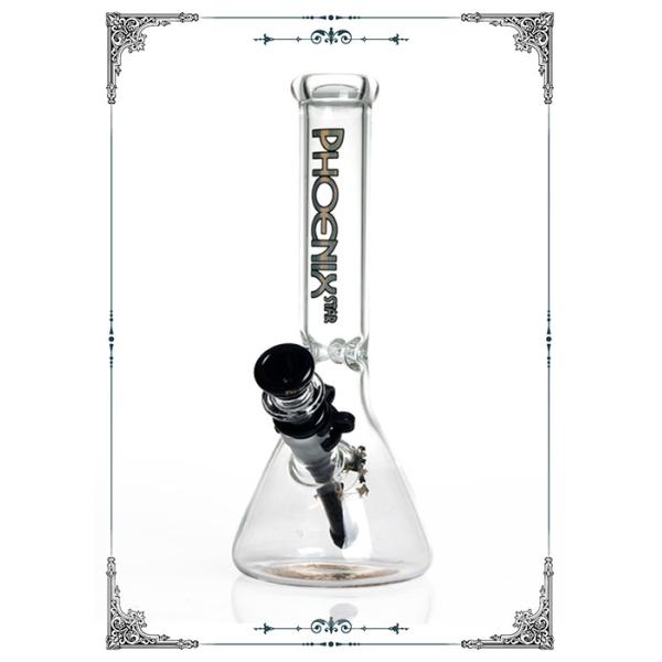 PHOENIX STAR Beaker Bong Glass Water Pipe With Black Plastic Clip And Bowl
