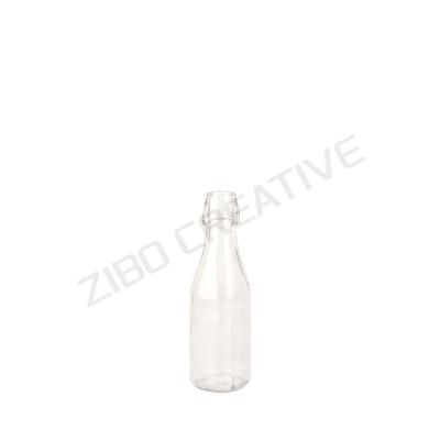 250ml Flint Glass Bottle With Swing Top Cap Leakproof Beverage Packaging For Water And Juice