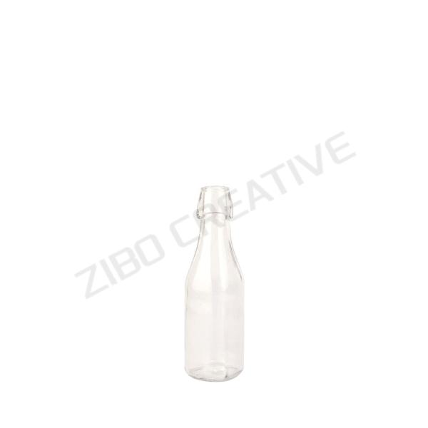 250ml Flint Glass Bottle With Swing Top Cap Leakproof Beverage Packaging For Water And Juice