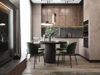 Fitted Pinkish Brown PET Kitchen Cabinets Modern Bespoke Kitchen Cabinets