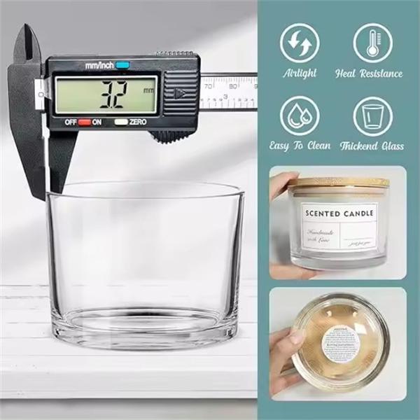 Custom Private Label Candle Jars Clear Empty Glass Jar With Lid For Candle Making