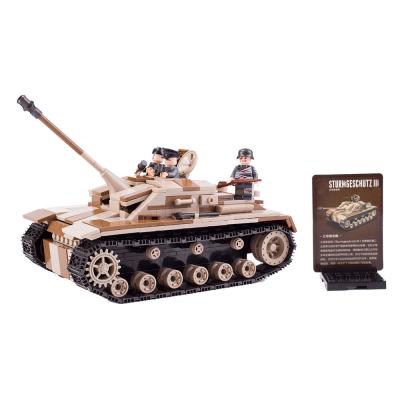 Children gifts military armor weapon German assault No.3 desert field tank building blocks toys