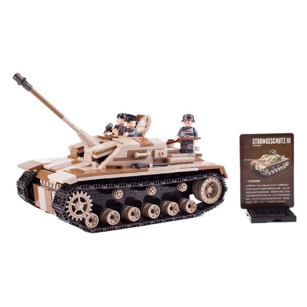Children gifts military armor weapon German assault No.3 desert field tank building blocks toys