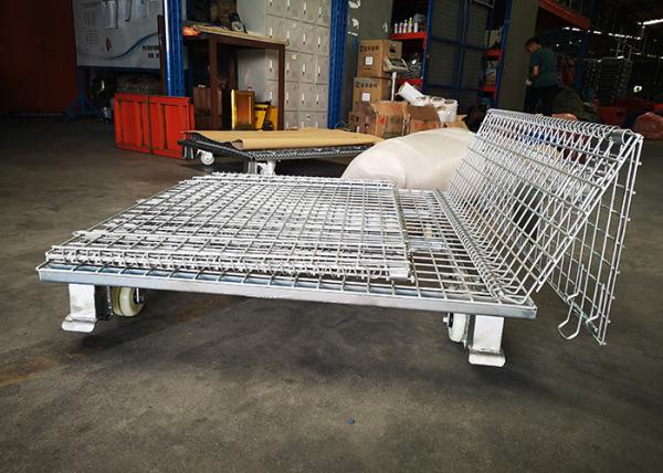 Workshop Metal Wire Mesh Storage Cages Galvanized Surface 800*600*640mm