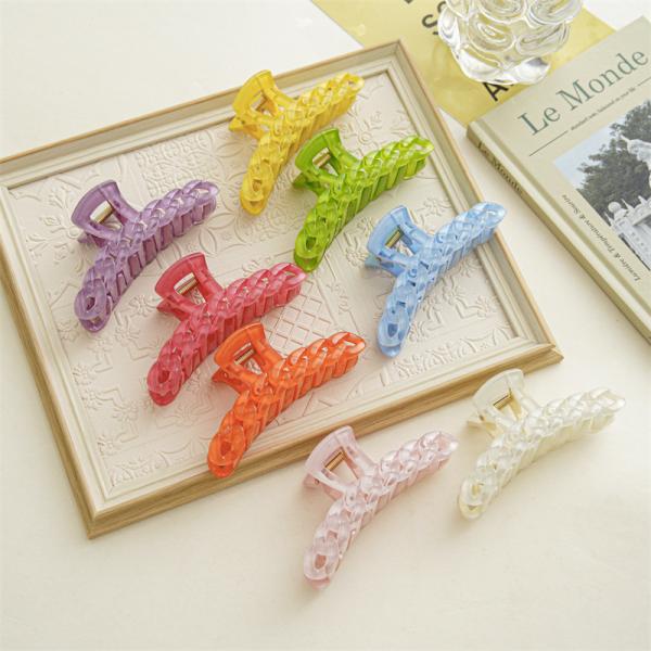 Candy colored water ripple link shape chain clip super Fairy Sweet hair clip back head hair accessories