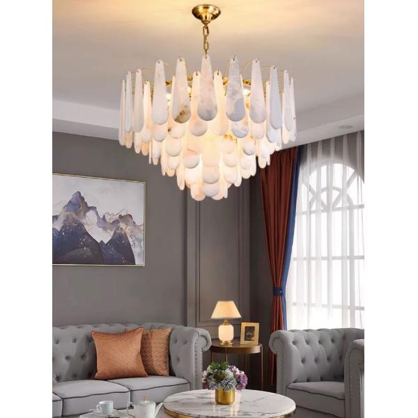 Modern Minimalist Alabaster Chandelier Living Room Chandeliers Light Luxury Villa Dining Room Bedroom Decorative Pendant Lamp