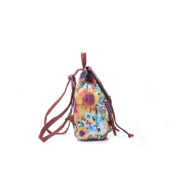 2016 Hot Ladies European and American printing canvas backpack straps pocket