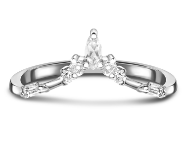 9K / 10K / 14K / 18K Natural Emerald Cut Diamond Engagement Ring White Gold