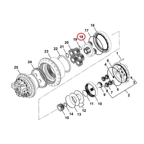 JS220 332 H3928 Gearbox Spare Parts For Excavator 2nd Carrier Assy JS220 332 H3928 Gearbox Spare Parts For Excavator 2nd Carrier Assy