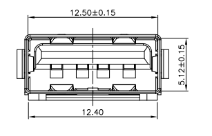 Straight DIP Short Type Usb 2.0 Female Connector L10mm Red Housing