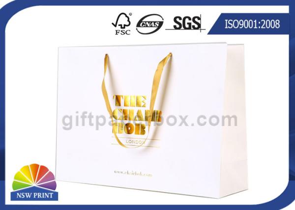 O estilo europeu luxuoso recicl os totalizadores de papel do Euro dos sacos de compras com carimbo de ouro do logotipo