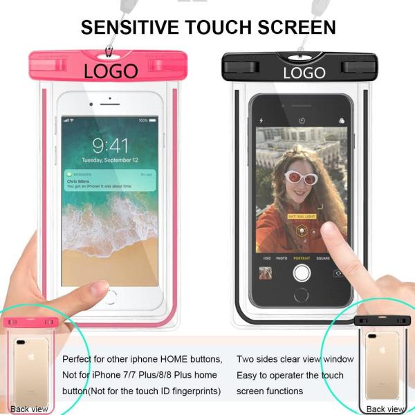 Colorful Waterproof Pouch For Swimming Pvc Waterproof Phone Dry Bag 6.5IN