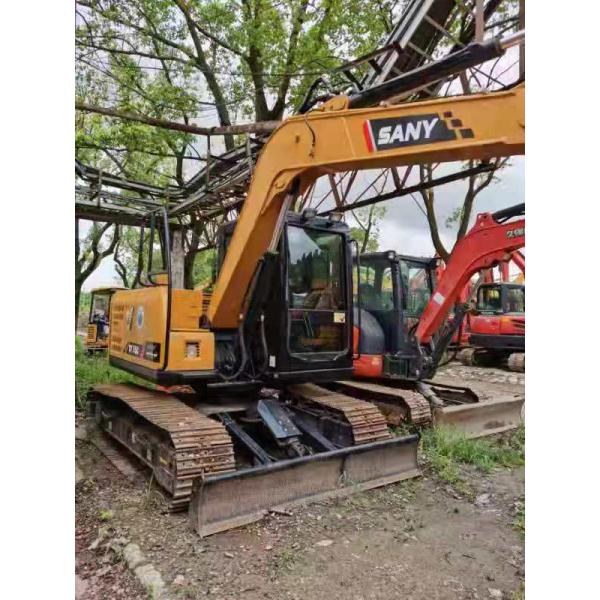 ISUZU Engine 7TON Yellow Sany SY75C Excavator 0.32 Bucket Capacity 43kw Power
