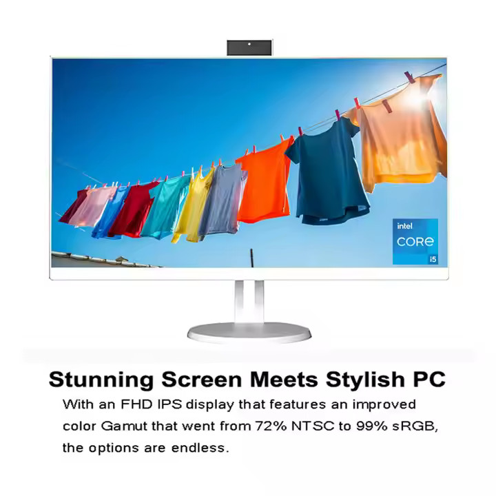 OEM All-In-One PC, 23,8-дюймовый FHD дисплей, Intel Core I3/I5/I7, 16 ГБ оперативной памяти, 1 ТБ SSD, веб-камера, Wi-Fi, Window10, Дом/бизнес, Белый