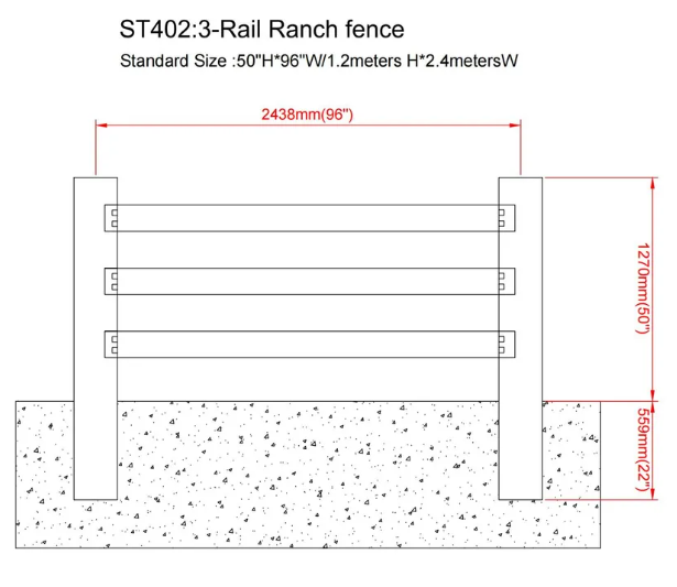 Livestock Farm Pvc Ranch Style Fencing 3 Layer White PVC Horse Fence Trellis/Gate For Versatile Yards