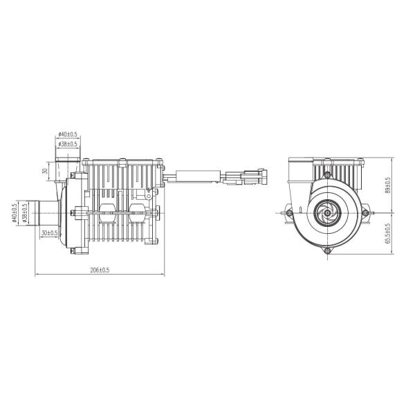 JUNQI DC24V 920W 6500L/h Pompe à eau électrique 23m de refoulement pour système de gestion thermique de véhicule