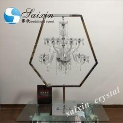Vintage Ferro Forjado Candelabro de Piso Candelabro Alto Luxo Hexágono Ouro 160cm