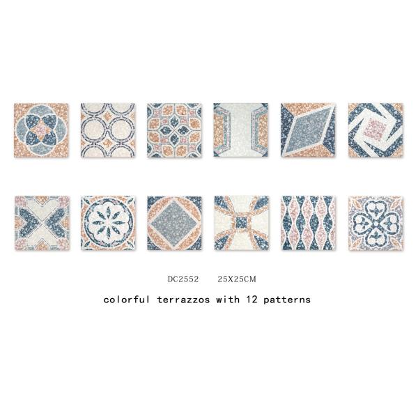 Устойчивая к износу 250x250 мм керамическая деревенская плитка W.A 6% для гостиной и антибактериальная стена и напольная плитка для ванной