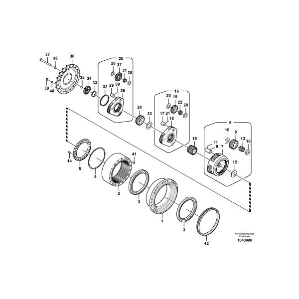 VOE14599921 EC300 Travel Gear Box VOLVO EC300D EC250D EC250E EC300E Final Drive