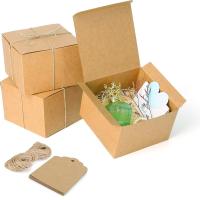 Premium Kraft Square Gift Boxes Large Eco Friendly Packaging With Twine Tags Elegant Customizable