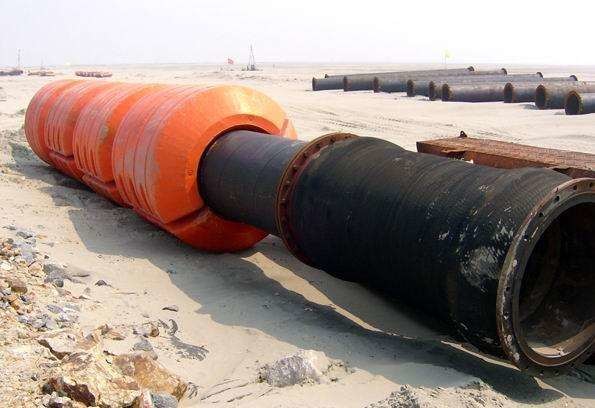 Rotational molding plastic buoy floater for dredge