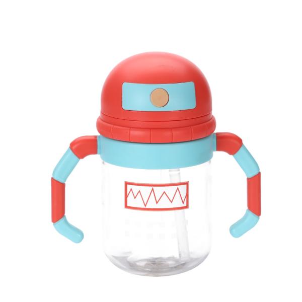 Tritan Material BPA Free Kids Plastic Water Bottle With Straw And Handle