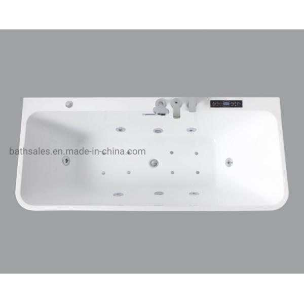Pure PMMA Acrylic Freestanding Hydro Massage Bathtub with 7 Colors Changing LED Light