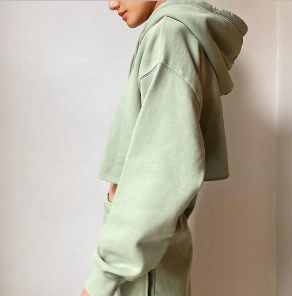 Blank Casual 100% Cotton Oversized Sweatshirt Crop Top Hoodies