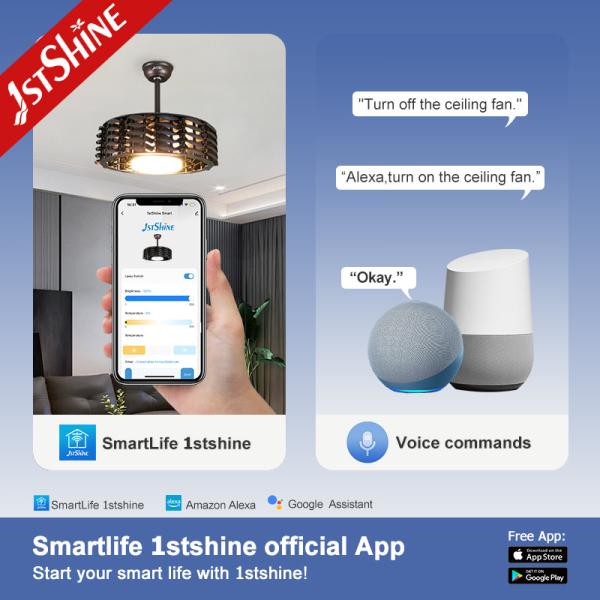 1stshine ventilateur de plafond Pas de lames Pas de limites La solution d'éclairage parfaite pour les pièces modernes