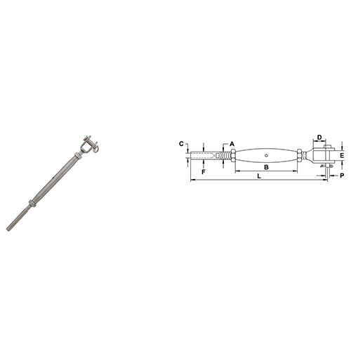 Cable Railing Turnbuckles With Jaw