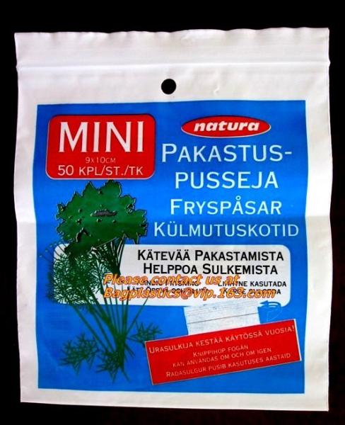 resealable, reclosable trasnparent freezer plastic k bag, Reclosable Grip Zip Smell