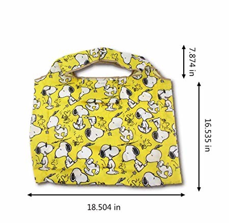 Personalized Foldable Reusable Shopping Bags , Food Shopping Bags Snoopy Cartoon