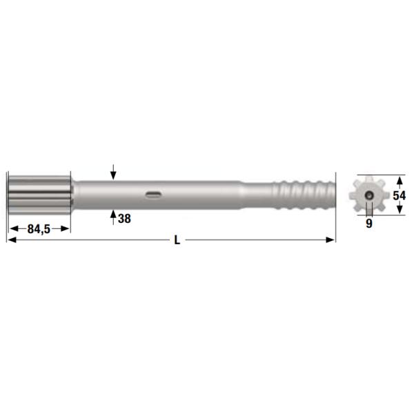 Переходник хвоста сверла T38 для атласа Copco COP1432 COP1532 COP1440 COP1838 HD/ME