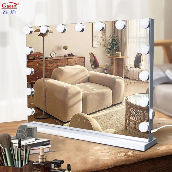 Large White Illuminated Hollywood Makeup Vanity Mirror with LED Lights