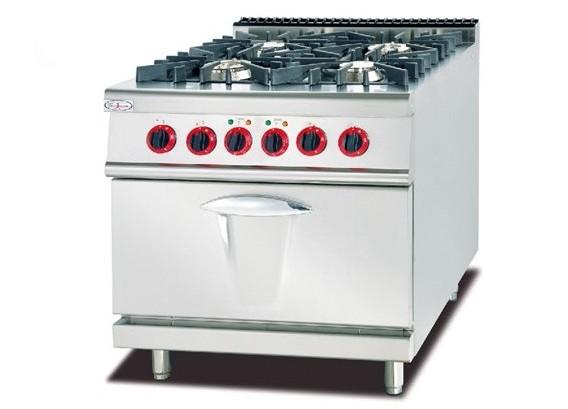 Escala de gás comercial 800 x 900 x 940 dos queimadores livres da posição 4 com forno bonde 220V