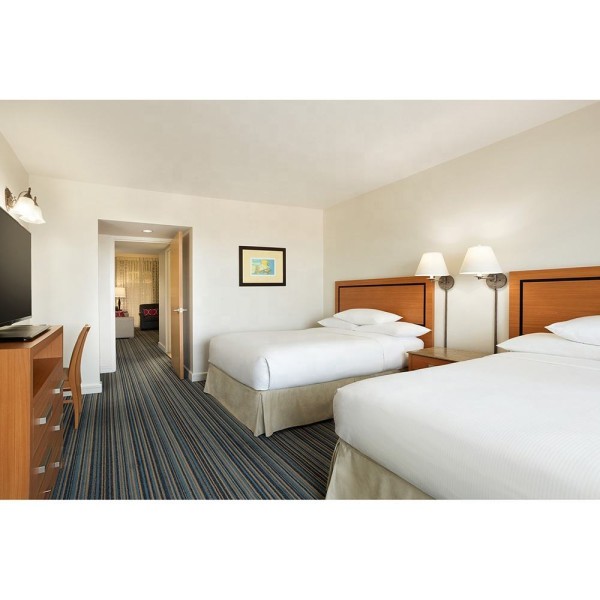 Embassy Suites by Hilton Boutique Quality Standard Hotel Furniture Room Set Queen Bed Solid Wood Modern Hotel Bedroom Furniture