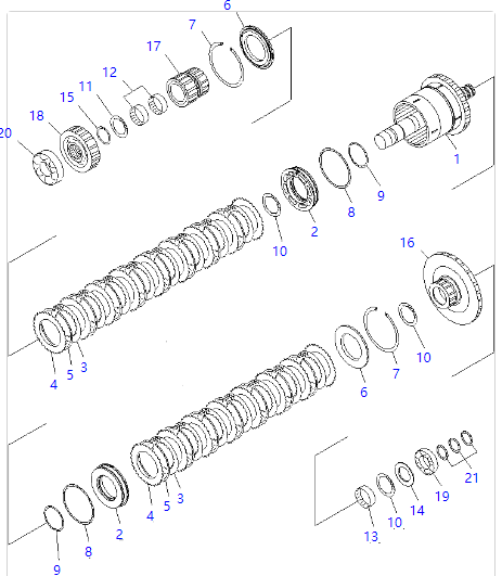 714-07-05020 7140705020 Комплект уплотнения трансмиссии для колесного погрузчика Komatsu WA450-5L WA470-5 WA480-5/5L