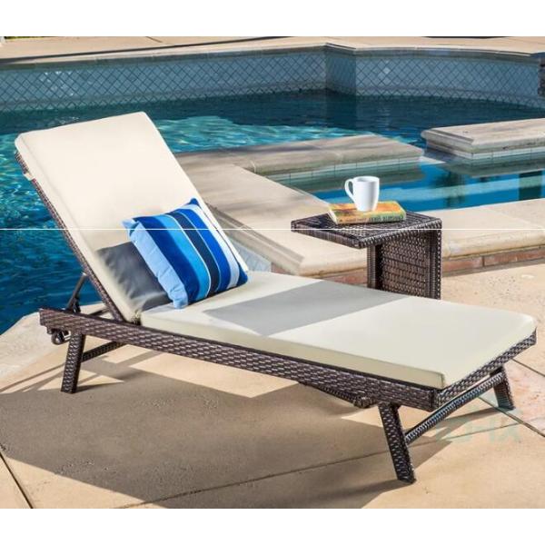 PE Rattan Leisure Chaise Lounge chairs Aluminium Outdoor Garden wicker patio beach chair