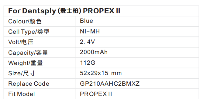 Dentistry Endodontic Micromotor Battery For Dentsply PROPEX II