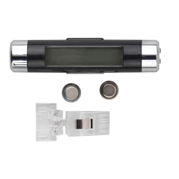 New 2in1 Car Auto LCD Clip-on Digital Backlight Automotive Thermometer Clock Calendar
