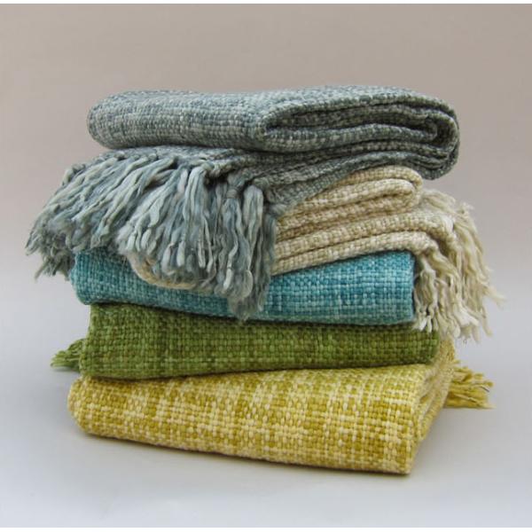 Acrylic Fibers Couch Throw Blanket Country Style Woven For Couches OEM