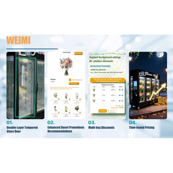 WEIMI Flower Vending Machine with Card Reader: Fresh Flowers Anytime, Easy Payment