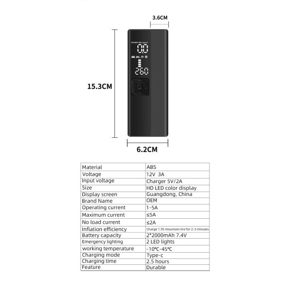 Mini Tyre Inflator Wireless Tire Pump For Car And Bike Fast Inflating Air Compressor