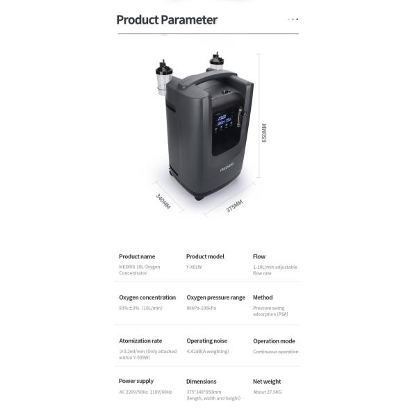 Household Medical 10L Portable Oxygen Concentrator Oxygen Production Treatment