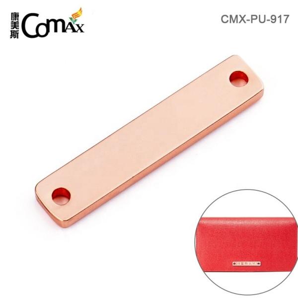 Garment Accessories Customized Metal Clothing Labels Rose Gold Name Tags for Swimwear
