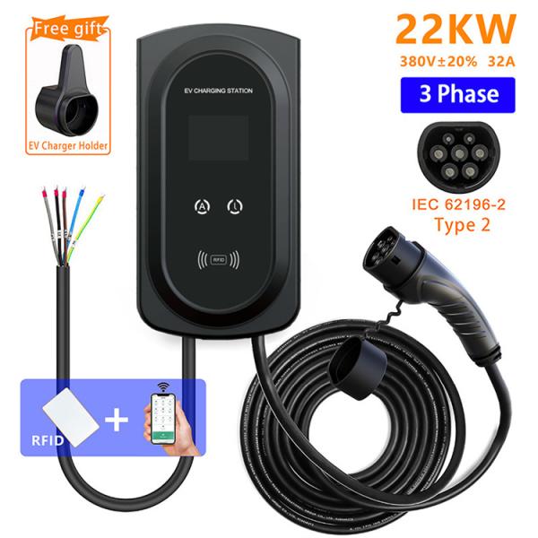 11kWh WIFI Level 2 EV Charger Station EVSE Wallbox 7KW 22KW For HYUNDAI KONA