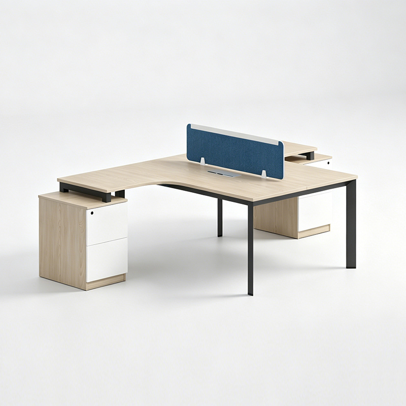 Modular Office Workstation Desk 4 to 6 Seater with Privacy Screen Partition for Flexible Office Layouts