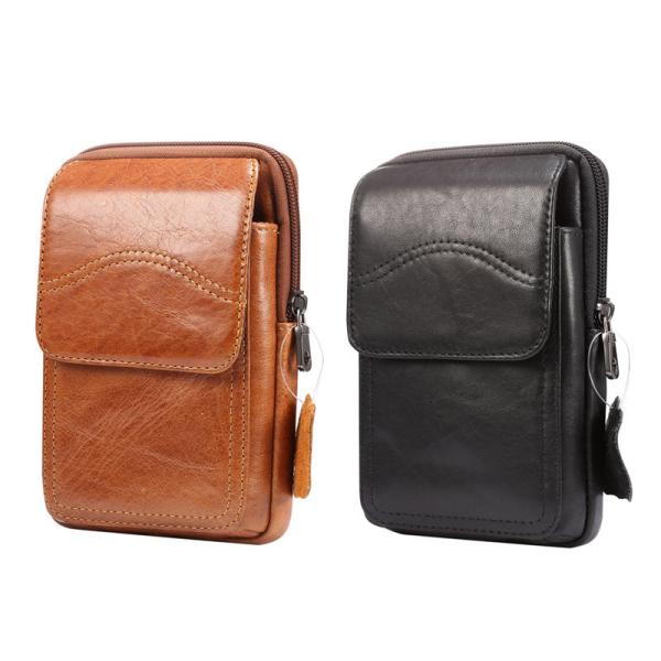 Multifunctional Flip Cover For IPhone 17, Top-Grain Cowhide Zipper Protective Case, Shoulder Strap Waist Bag, Note10