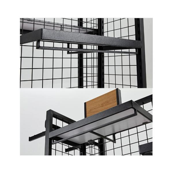 Customized Supermercado Rack Gondola Shelf with Double-sided Metallic Retail Display