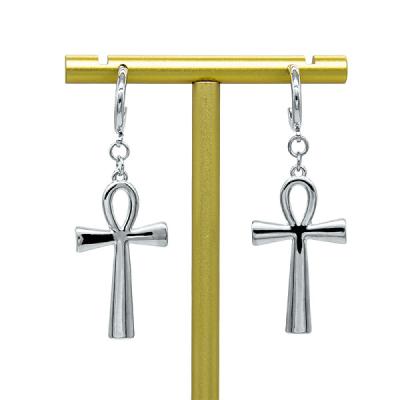 Brincos perfurando Opal Earrings Smooth Surface branco da aro transversal da liga